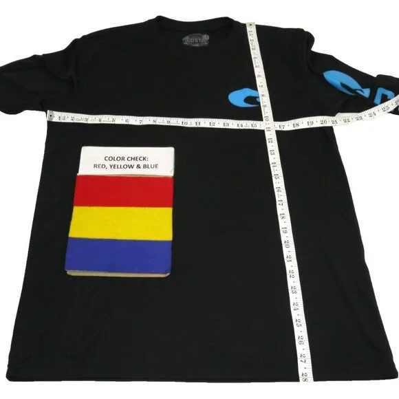 COSTA lightweight long sleeve black 100% polyester pullover shirt Men's size L - Picture 2 of 4